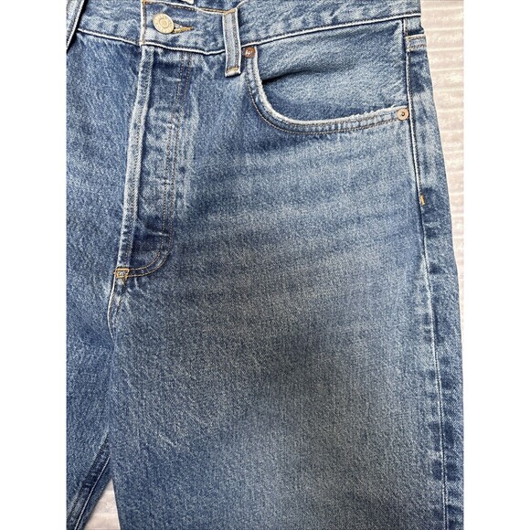 Womens Agolde Kelly Blue Denim High-rise Straight Leg jeans, size 30 Button Fly - Picture 9 of 16